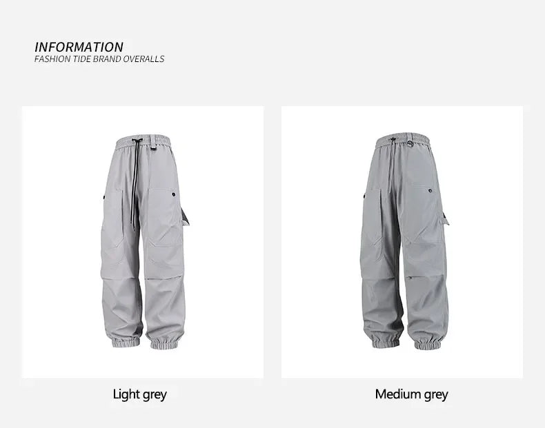 Men's outfit pants are versatile, trendy, loose, straight-leg outdoor work pants and trendy brand tight-fitting windbreakers