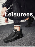 2024 New Casual Shoes for Men Luxury Round Toe Men Ankle Boots Light Slip on Walking Shoes Outdoor Comfor Men High Top Sneakers