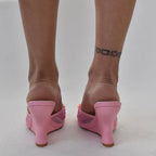 Woman Sandals 2025 Summer Fashion Sexy Hollow Out Strange Style Female Shoes Crystal Flower Decoration High Heel Ladies Slippers