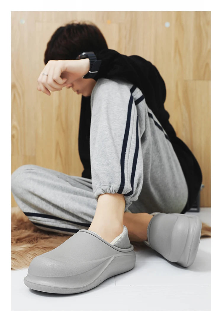 2025 New Men's Slippers - Warm, Thick Soles, Anti-Slip Design, Extra Soft and Comfortable, Wear-resistant Indoor Shoes