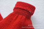 Winter 4-11 Year Old Children's Writing Cold-proof Warm Gloves Solid Color Knitted Wool Acrylic Full-finger Split-finger Gloves