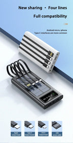 Solar Power Bank Large Capacity Spare Battery Fast Charging Portable Power Banks 20000mAh Auxiliary Batteries Outdoor