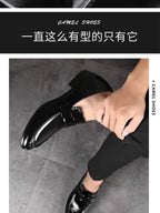 Men's Shoes Loafers Dress Man British Casual Single Leather Small Square Toe Mens Genuine Shoe Formal Black Elegant Good Quality