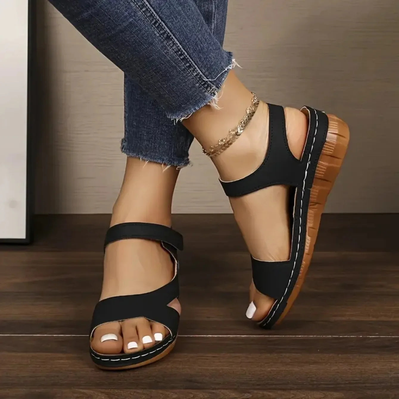 Women Sandals 2025 New Summer Beach Sandals Women Heels Sandalias Casual Wedges Footwear Summer Shoes Soft Heeled Sandals Woman
