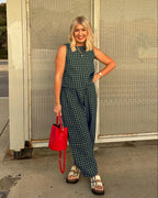 Fashion Women's Pants Set Printed Plaid Sleeveless 2025 Spring Summer Relaxed Vest Nine Point Pants Home Wear Female 2 Piece Set