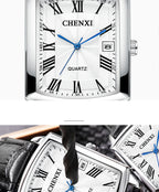 Couple Woman & Men Casual Watches Luxury Brand Square Dial Fashion Leather Strap Lover's Dress Quartz Watch Relogios Femininos