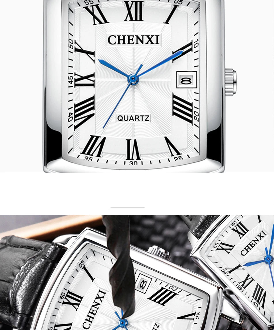 Couple Woman & Men Casual Watches Luxury Brand Square Dial Fashion Leather Strap Lover's Dress Quartz Watch Relogios Femininos