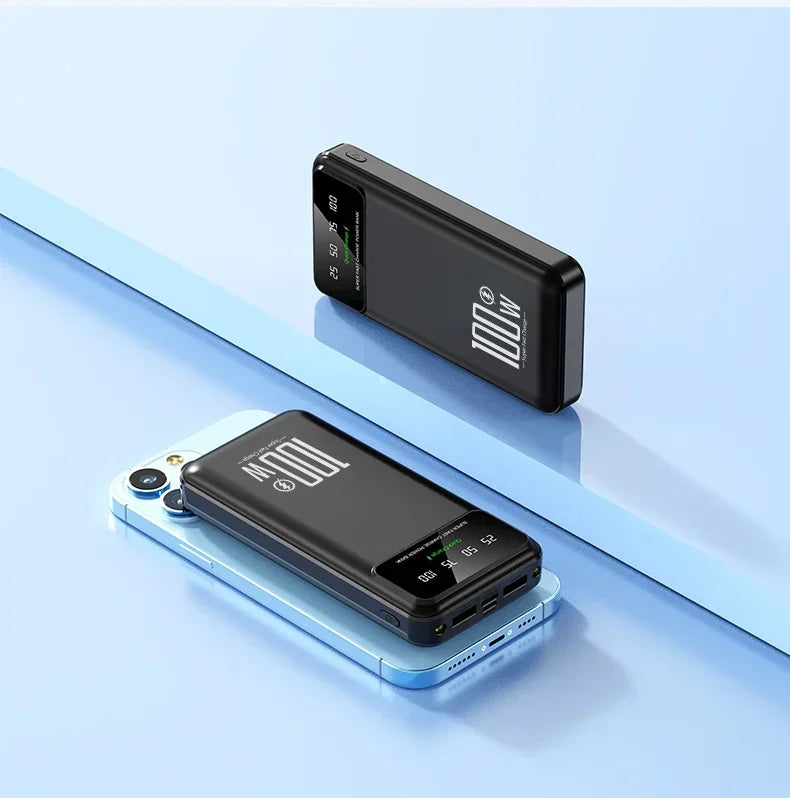 2025 NEW Power Bank 50000mAh High Capacity 100W Fast Charging Portable Charger External Battery Pack Powerbank for IPhone Huawei