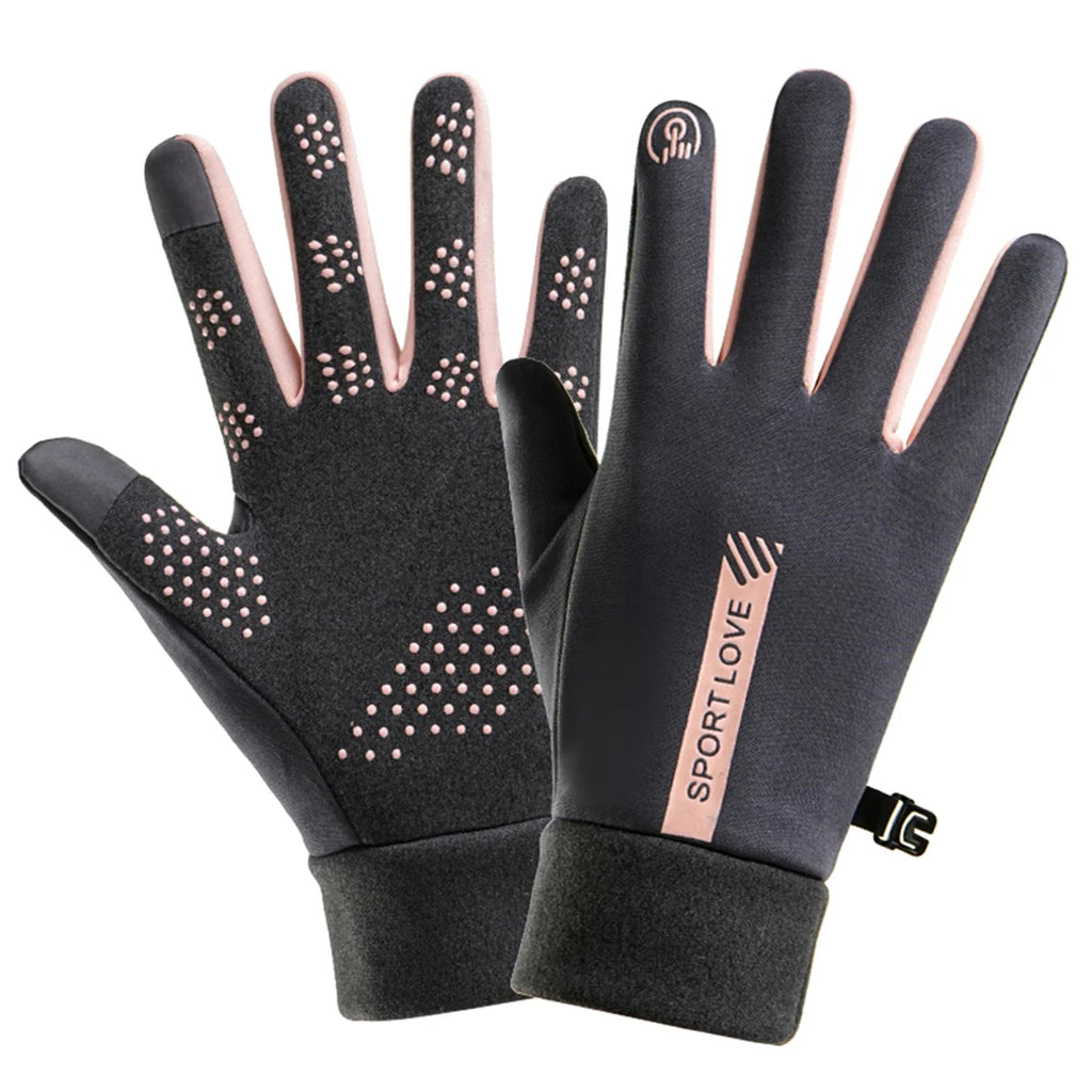 Winter Gloves for Women, Fleece-Lined, Windproof, Cold-Proof, Warm, Touchscreen-Compatible, Non-Slip, for Driving, Riding Motorcycles, Outdoor, Men's Gloves