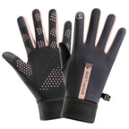 Winter Gloves for Women, Fleece-Lined, Windproof, Cold-Proof, Warm, Touchscreen-Compatible, Non-Slip, for Driving, Riding Motorcycles, Outdoor, Men's Gloves
