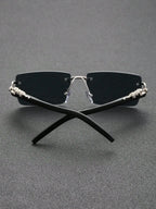 1/2 PCS Fashionable Trendy Frameless Rectangular Personalized Sunglasses For Daily Life