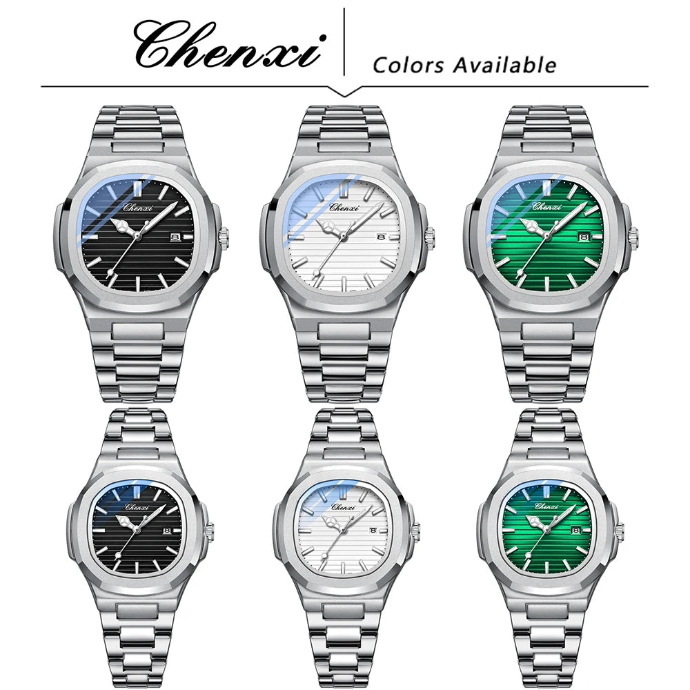 Fashion Couple Watches Men and Women Business Luxury Stainless Steel Quartz Wristwatch Waterproof Luminous Couple Watch Pair Set