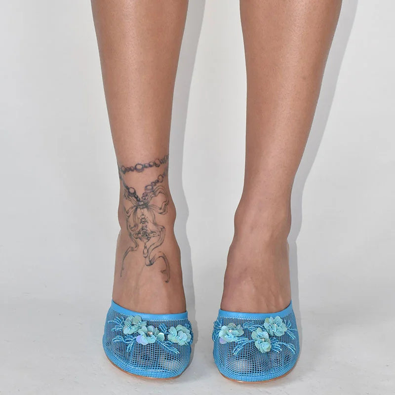 Woman Sandals 2025 Summer Fashion Sexy Hollow Out Strange Style Female Shoes Crystal Flower Decoration High Heel Ladies Slippers