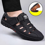 Men's Summer Sandals Comfortable Outdoor Breathable Casual Shoes 2023 Summer Beach Shoes Flat Business Genuine Leather Sandals