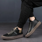 Men's Shoes 2025 New Soft-Soled Sports Mid-High Top Sports Shoes Business Casual Fashion Thick-Soled Shoes Versatile Lightweight Trbottomyy Shoes