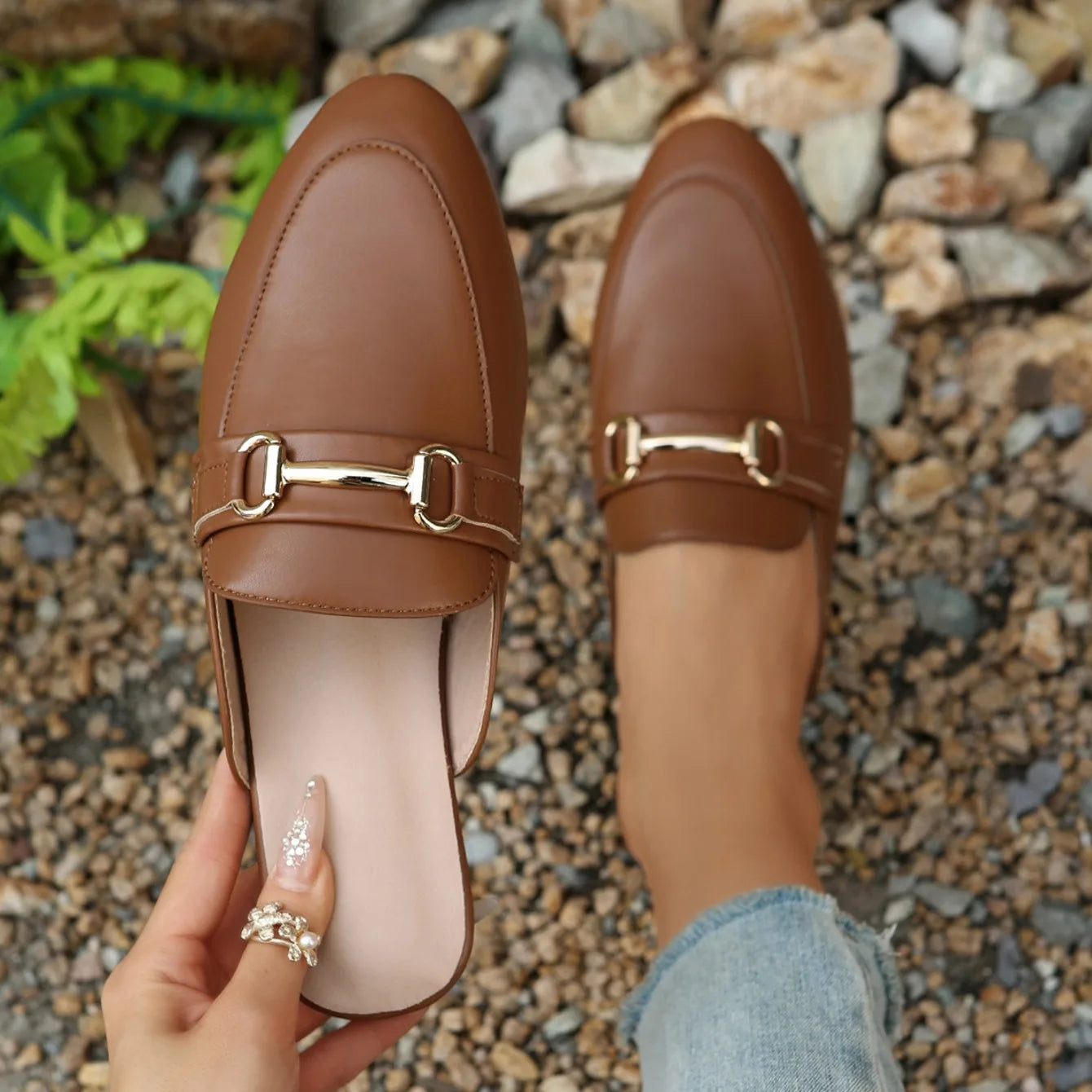 Women Slippers Spring Autumn Summer Flat Slip-On Slippers Lightweight Open-Toe Sandals Elegant Fashion Women Shoes Slides Women