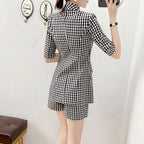 Women's 2 Pant Set Black Baggy Two Pieces Sets Pants for Woman Plaid Outfits Blazer and Trousers Suits Korea Stylish Groups of D