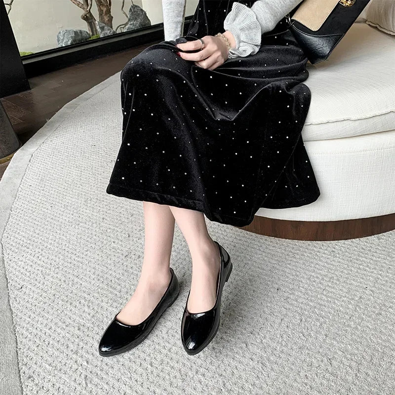 Women Candy Color Ballet Flats White Wedding Shoes Woman Flats Patent Leather Slip on Shoes Zapatos Mujer Ladies Boat Shoes NEW