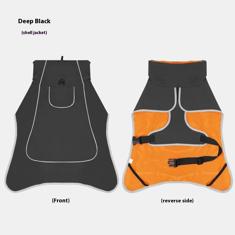 Winter Large Dog Jacket Waterproof Windproof Warm Fleece Lined Adjustable All-Weather Outdoor Pet Coat for Big Breed