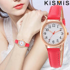 Women's Quartz Watch Simple Dial PU Leather Strap Elegant Timepiece for Daily Casual and Business Wear