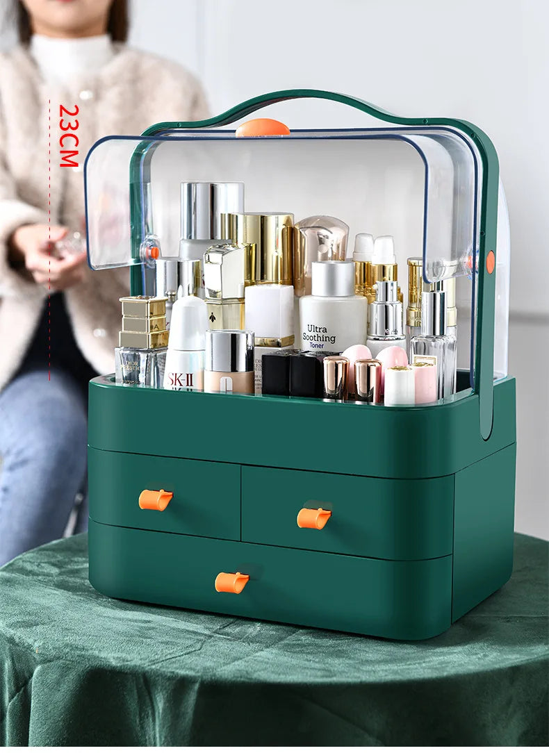 Cosmetic organizing box, tabletop dresser drawer, jewelry shelf, high-end feel, large-capacity skin care product storage box