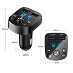 Car Hands-free Bluetooth-compaitable 5.0 FM Transmitter Car Kit MP3 Modulator Player Handsfree Audio Receiver 2 USB Fast Charger