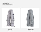 Men's sportswear pants are simple, versatile, retro and fashionable with large pleated pockets for outdoor work