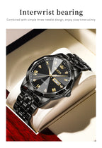 OLEVS 9931 Top Original Couple Watch Stainless Steel Rhombus Mirror Design Luxury Quartz Watch for Men Women Lover's Wristwatch