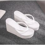 Women's Slippers  Flip Flops Fashion Wedges PU Solid Ladies Elegant Slides Comfort Casual Soft Slip On 2021 Summer Beach Shoes