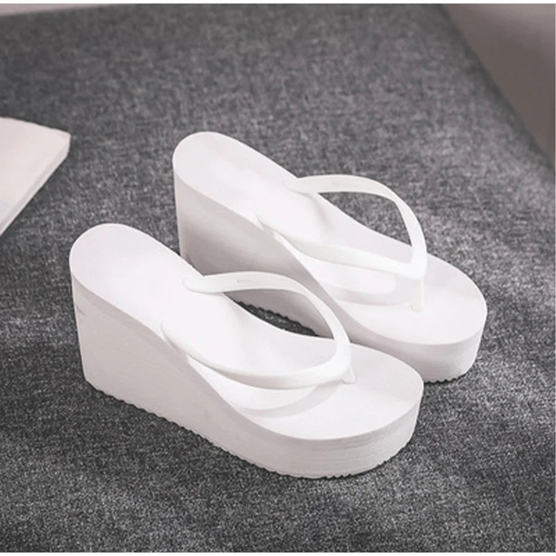 Women's Slippers  Flip Flops Fashion Wedges PU Solid Ladies Elegant Slides Comfort Casual Soft Slip On 2021 Summer Beach Shoes