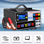 400A Heavy Duty Smart Battery Charger 12V/24V Battery High Power Fast Charger Five-Stage Intelligent Pulse Repair Charger 220W