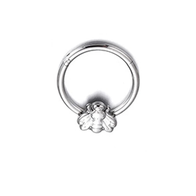 1PC Steel Moon Star Septum Piercing Hinged Segment Nose Ring Septum Clicker Cartilage Tragus Clicker Body Piercing Jewelry 16G