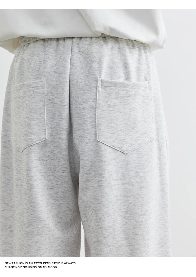 Men's American Fashion Casual Pants 2025 Summer New Style Solid Color Loose Drag Sweatpants Sports Straight Trousers Men's Wear