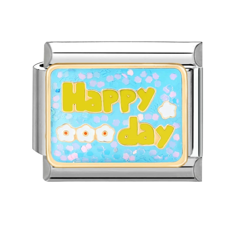 Y2K Charm Cherry Blessings Skirt Balloon Italian Charm Links Fit 9mm Bracelet Stainless Steel DIY Jewelry Making Birthday Gift