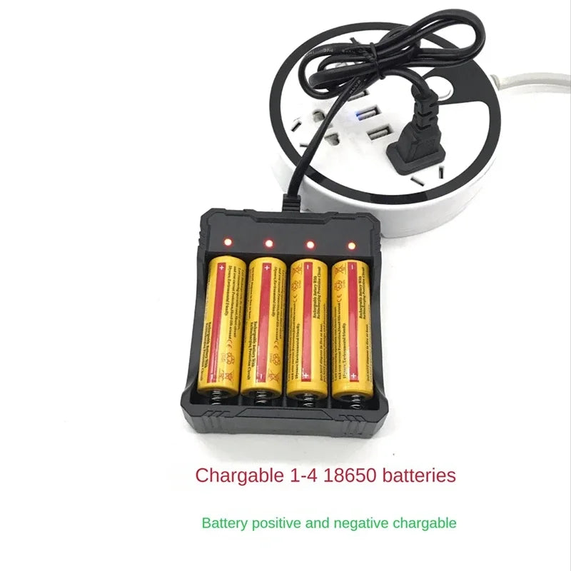 For 18650 Battery Charger 4 Chargers 4 Slot Wire Charger Intelligent Fast Charging for 18650 Li-Ion Battery Flashlight Battery