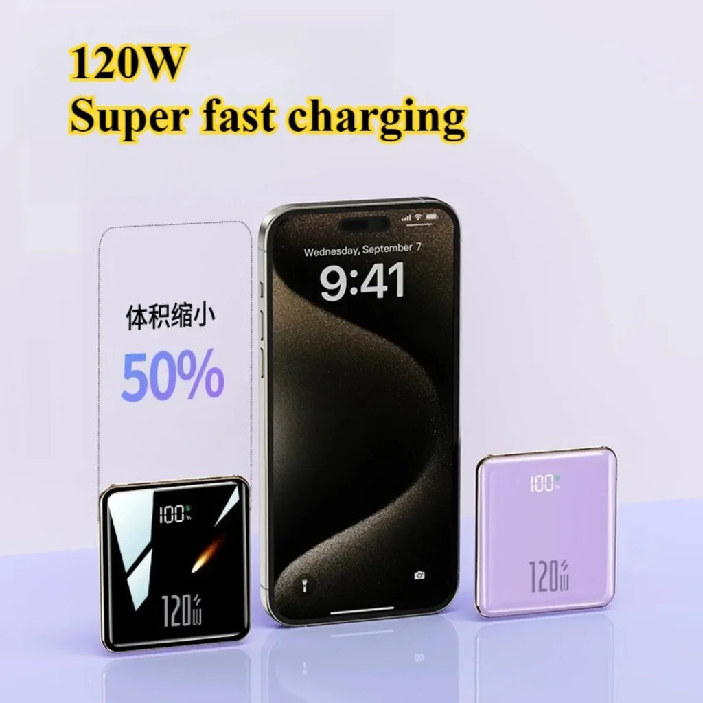 2025 New Power Bank20000mAh Ultra-thin, Compact, Portable, with Built-in Cable , Large Capacity, Super Fast Charging PowerBank