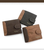 Men's Wallet with Hasp Business Card Holder Case Male Short Purse PU Leather Money Bag for Men Credit Card Wallets