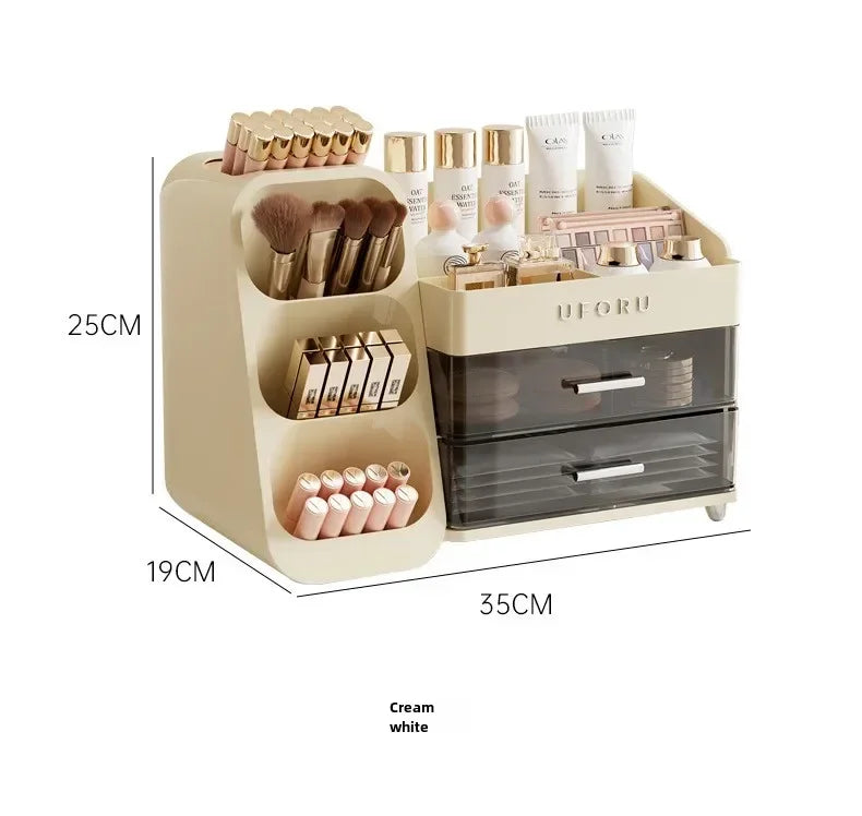 Cosmetics Storage Box Household Dressing Table Advanced Sense Large Capacity Lipstick Skin Care Compartment Shelf