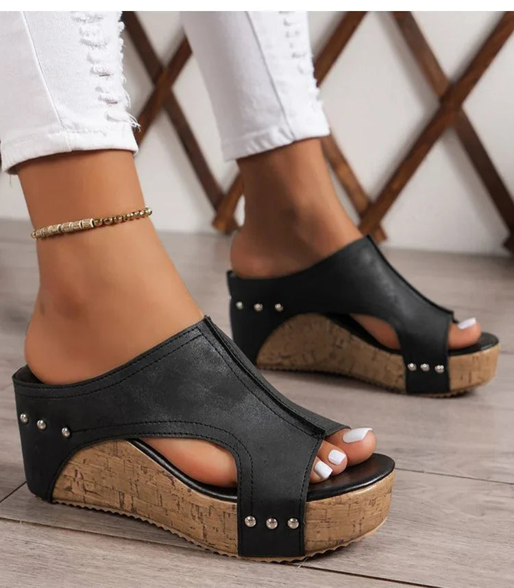 Women's Sandals High Heels Sandals With Wedges Shoes Woman Platform Sandals Summer Peep Toe Heeled Slippers Sandalias De Mujer