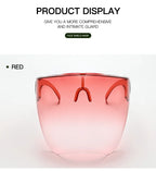 Full Face Sunglasses Mask Women Men Protective Faceshield Glasses Goggles Covered Spherical Lens Anti-Spray Cycling Sunglasses