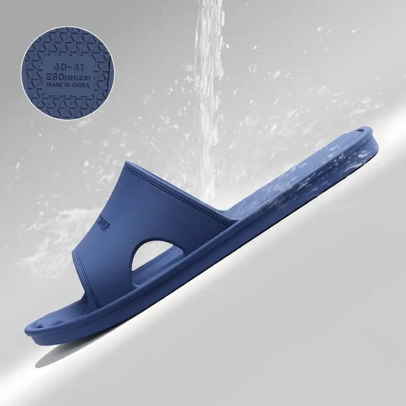 Men's Slippers Men's Summer Home Indoor Bath Non-Slip Home Bathroom Soft Bottom Home Couple Slippers Men's