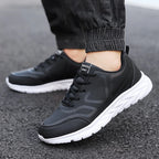 Men's Shoes Summer Men Sneakers Comfortable Classic Casual Flat Shoes Outdoor Walking Sport Black Shoe Man PU Leather Masculino