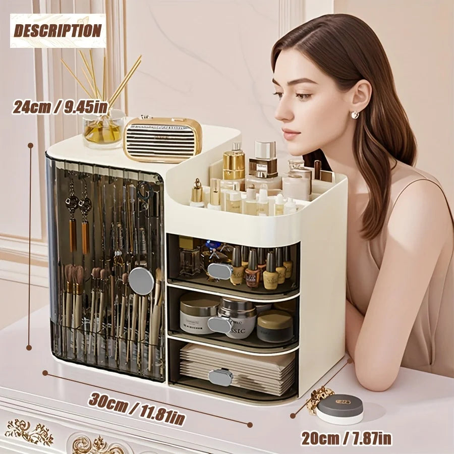 Makeup Storage Box And Light Beige Care Product Storage Box, A High-capacity Cosmetic Storage Solution. Cosmetic Storage