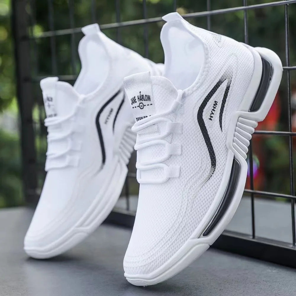 Men's sports shoes 2025 summer new sports trendy shoes anti slip casual running shoes breathable and comfortable white shoes