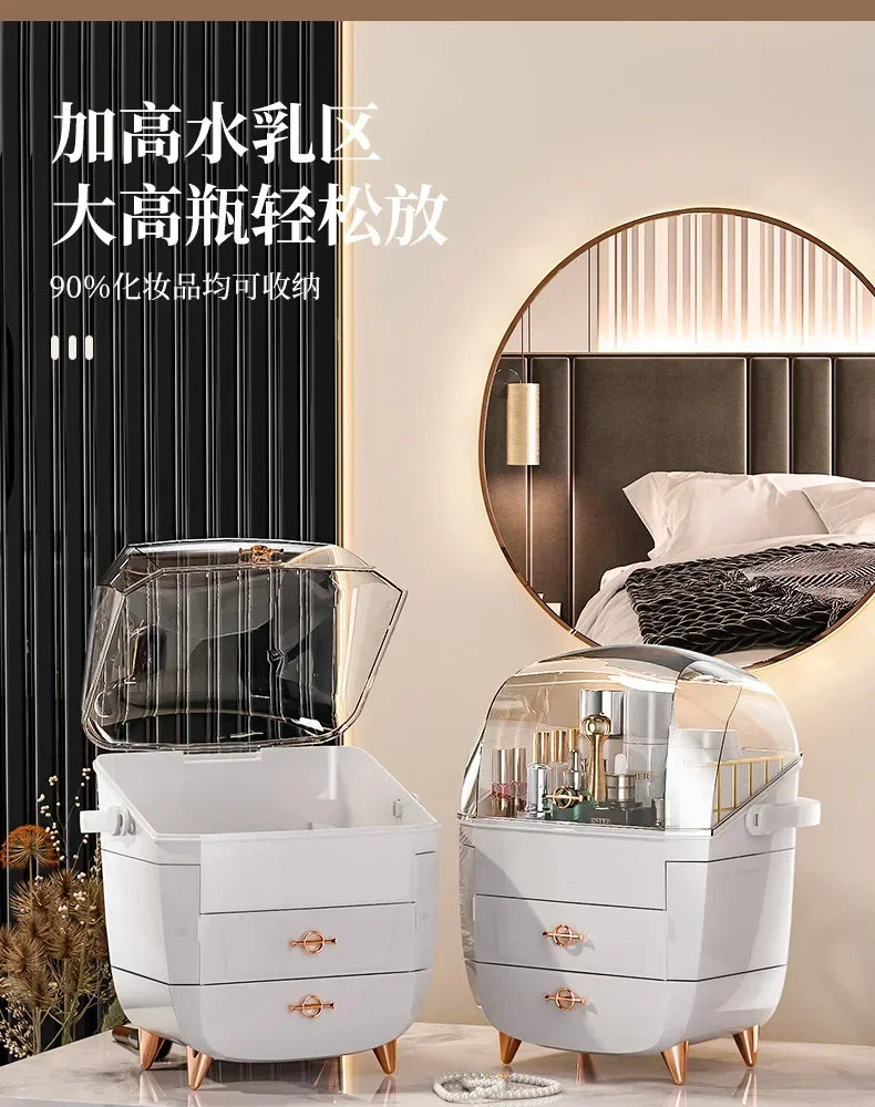 Cosmetic Storage Box Makeup Box Large Capacity Dustproof Desktop Drawer Make Up Drawer Container Jewelry Lipstick Boxs Organizer