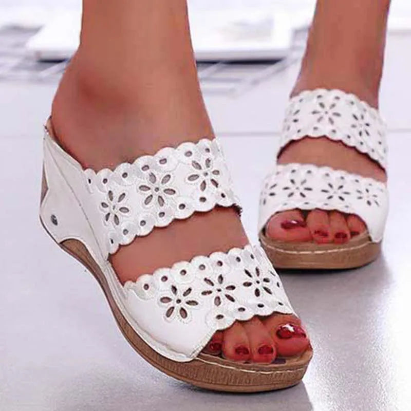 Sandals Shoes Women Summer Platform Shoes Woman Slip On Walking Shoes Wedge Women's Sandals Retro Woman Slippers Female Footwear