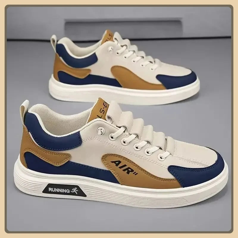 Trend 2025 New Men's Shoes Leather Fashion Low-top Men's Casual Trendy Shoes Running Sports
