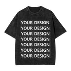 Men's T Shirt Add Design Washed T Shirts Hippie Custom DIY Made Your Image Beach Tee Shirt Y2K Retro Loose Cotton Tops Present