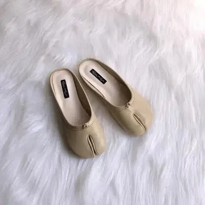Flat Shoes Woman Microfiber Leather Comfy Flats Split Toe Slippers Soft Bottom Loafers Brief Ladies Trotter Moccasins 2025 ﻿