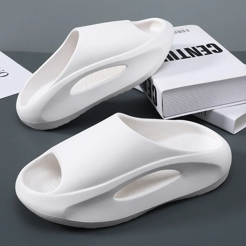 New Men Slippers Slides with a Sense High Aesthetic Value External Wear Anti Slip Thick Bottom, Beach Cool Slippers for Men